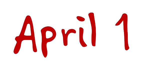 April 1st Red Text PNG Transparent Background