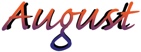 August Gradient Text PNG Transparent