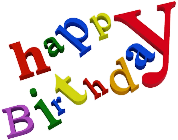 Colorful 3D Happy Birthday Text PNG Transparent Background