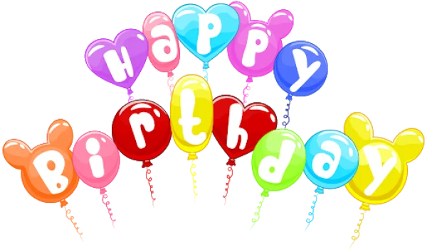 Colorful Happy Birthday Balloons PNG