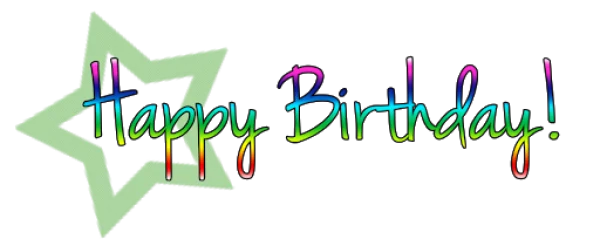 Colorful Happy Birthday Text with Star PNG Transparent Background