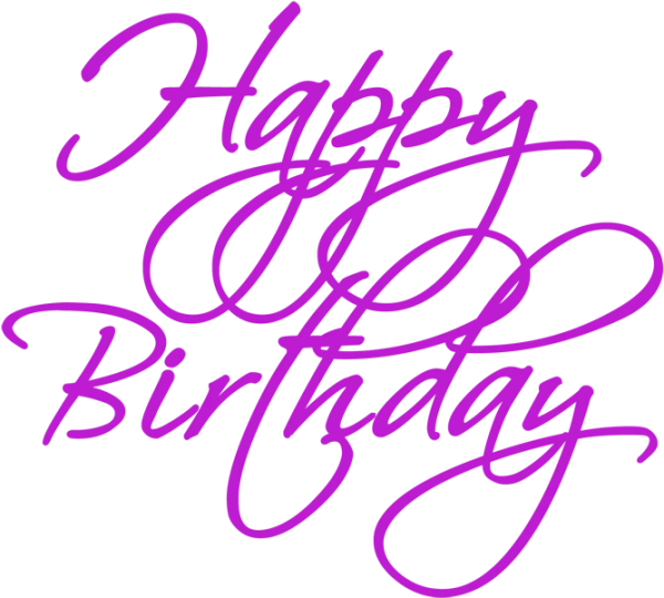 Happy Birthday Cursive Text PNG Transparent Background