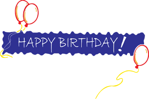 Happy Birthday Banner with Balloons PNG Transparent Background