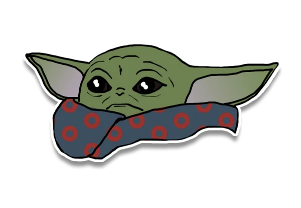 Cute Grogu with Blanket Sticker PNG
