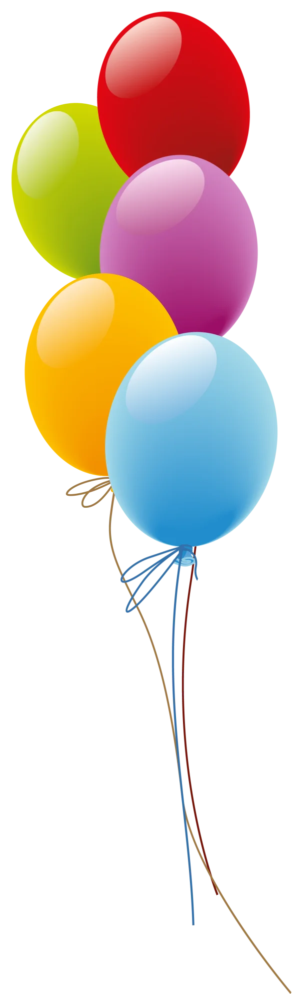 Colorful Glossy Party Balloons PNG