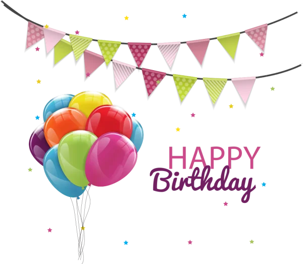 Happy Birthday Balloons Banners PNG Transparent
