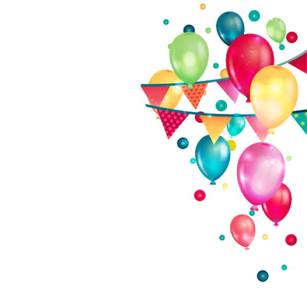 Colorful Party Balloons and Bunting PNG