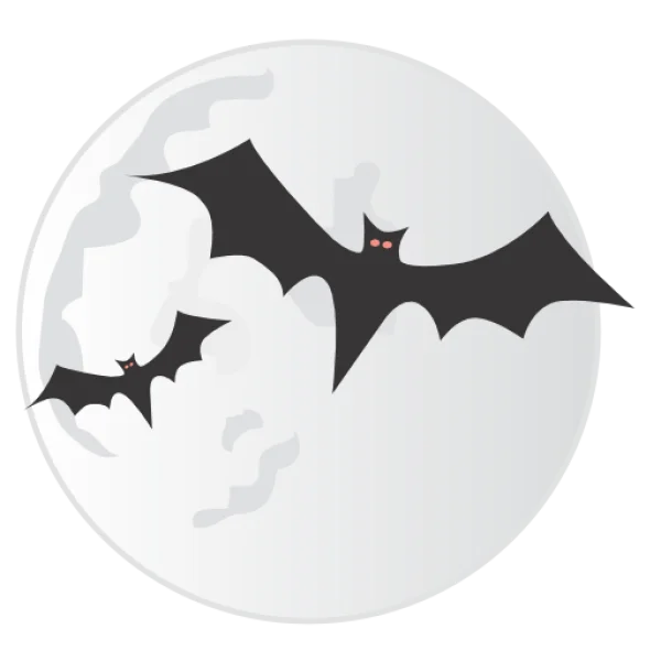 Halloween Bats and Moon PNG