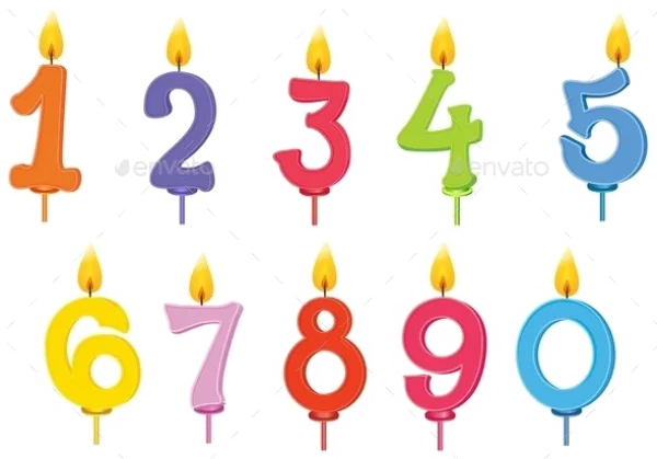 Colorful Birthday Number Candles Transparent PNG