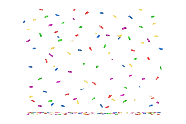 Colorful Confetti Falling PNG Transparent Background