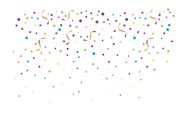 Falling Party Confetti and Streamers PNG
