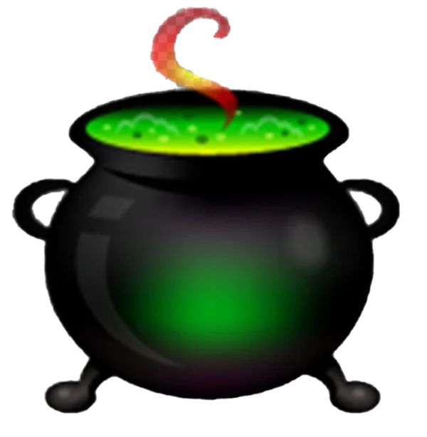 Witch's Cauldron with Bubbling Potion PNG