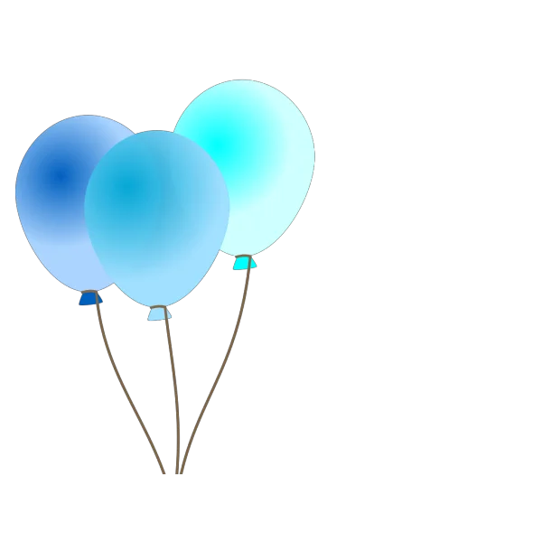 Three Blue Balloons PNG Transparent