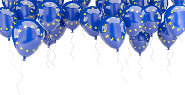 European Union Flag Balloons PNG Transparent Background