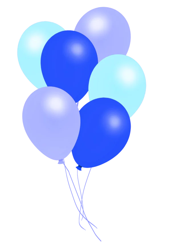 Blue and Purple Balloons Bunch PNG