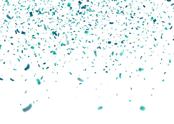 Falling Teal Confetti PNG Transparent Background