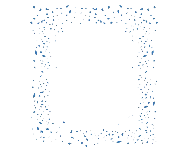 Blue Confetti Border Frame PNG