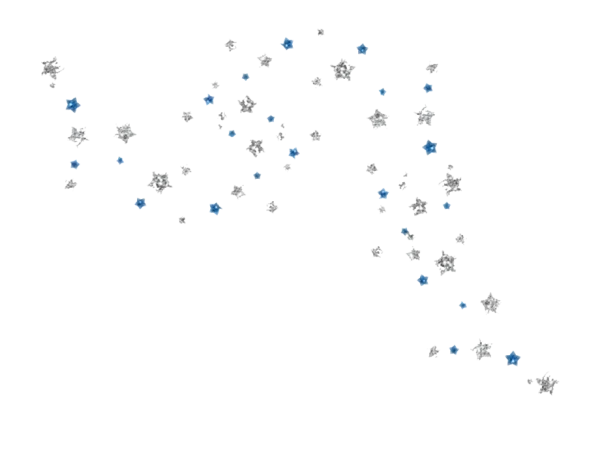 Silver and Blue Glitter Stars PNG Transparent Background