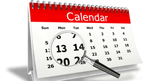 Calendar with Magnifying Glass PNG Transparent Background