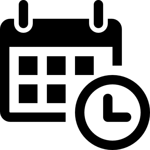 Calendar with Clock Icon PNG Transparent Background