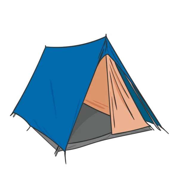 Blue Camping Tent PNG Transparent Background