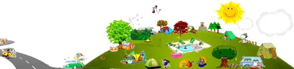 Cartoon Camping Scene PNG Transparent Background