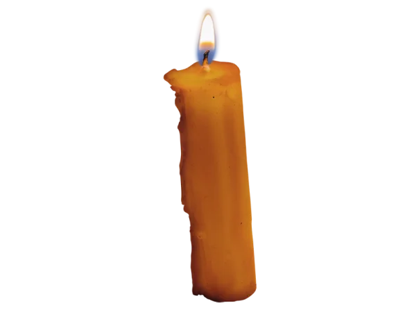 Burning Wax Candle with Flame PNG Transparent