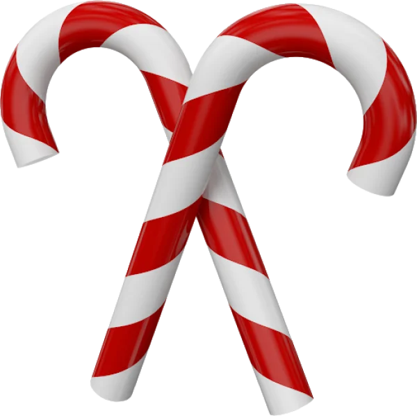 Two Candy Canes PNG Transparent Background