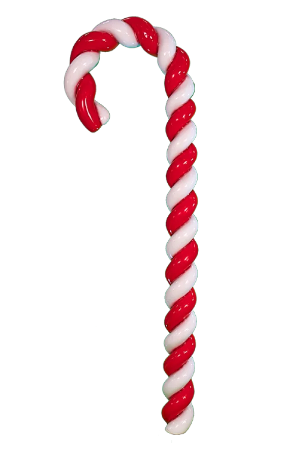 Glossy Red and White Candy Cane PNG Transparent