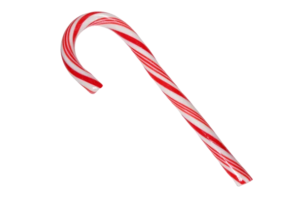 Red and White Striped Candy Cane PNG