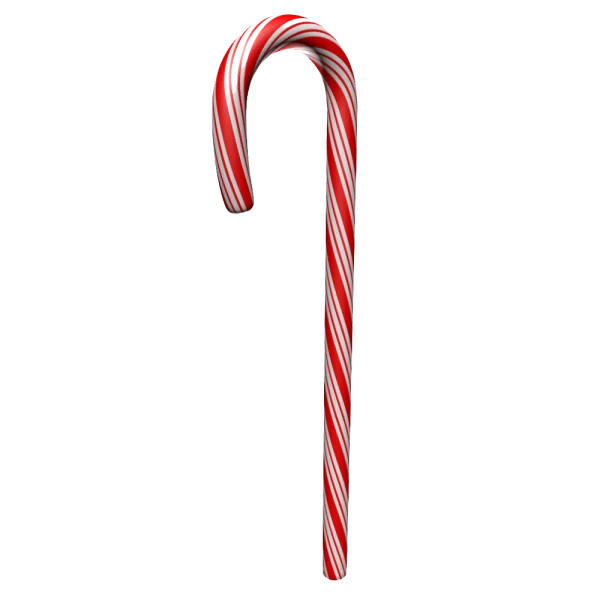 Red and White Striped Candy Cane PNG