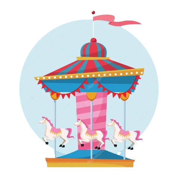 Colorful Carousel Ride PNG