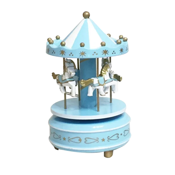 Blue Carousel Music Box PNG Transparent Background