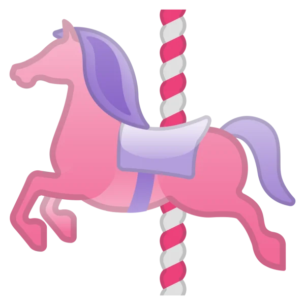 Pink Carousel Horse PNG Transparent Background