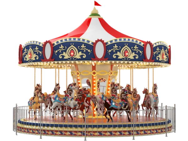 Classic Carousel Ride PNG Transparent Background