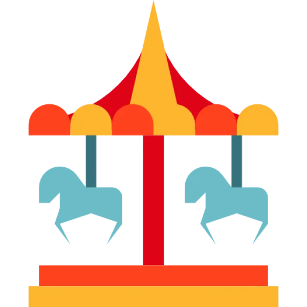 Colorful Carousel Ride PNG Transparent Background