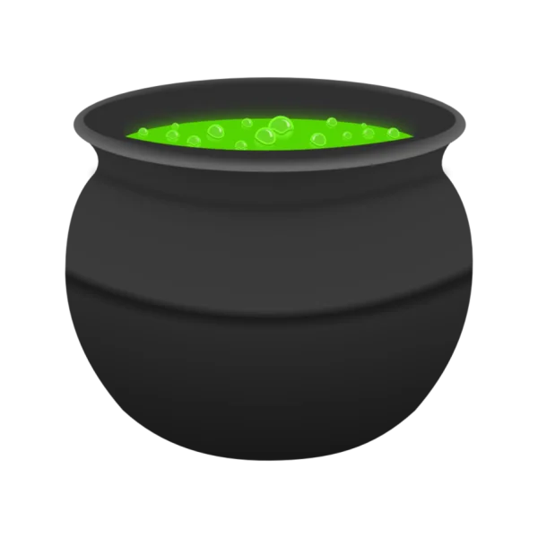 Green Bubbling Potion Cauldron PNG Transparent