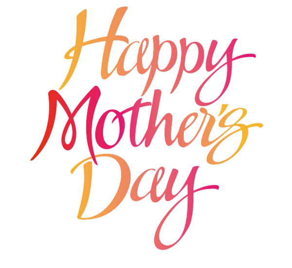Happy Mother's Day Gradient Calligraphy PNG
