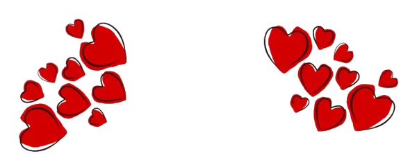 Red Hand-Drawn Hearts PNG Transparent Background