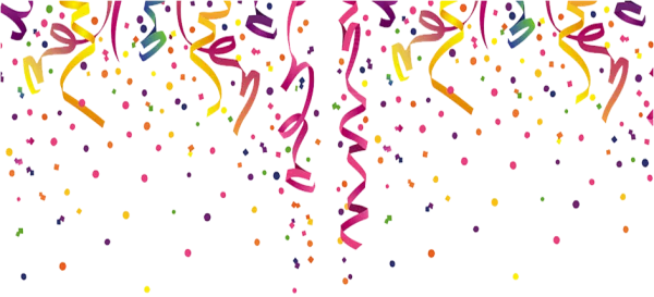 Colorful Falling Confetti and Streamers PNG
