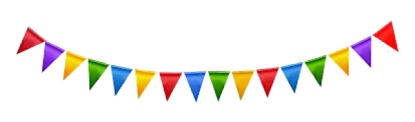 Colorful Party Pennants Garland PNG