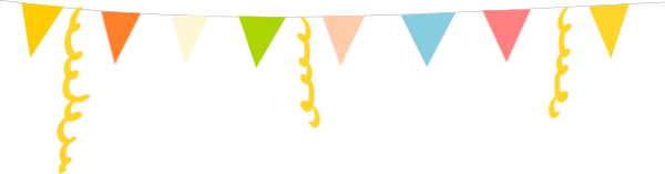 Colorful Party Bunting with Streamers PNG