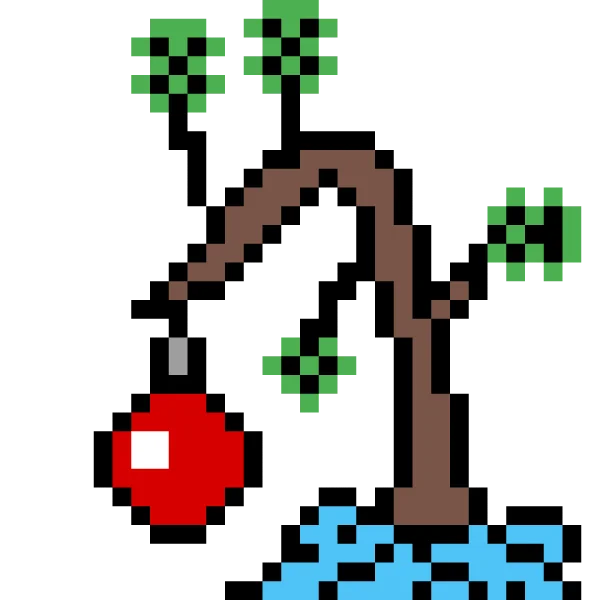Pixel Art Apple Tree PNG Transparent Background
