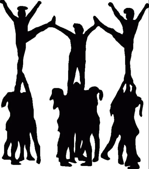 Cheerleader Pyramid Silhouettes PNG Transparent Background