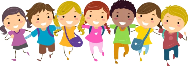 Diverse Group of Children Holding Hands PNG