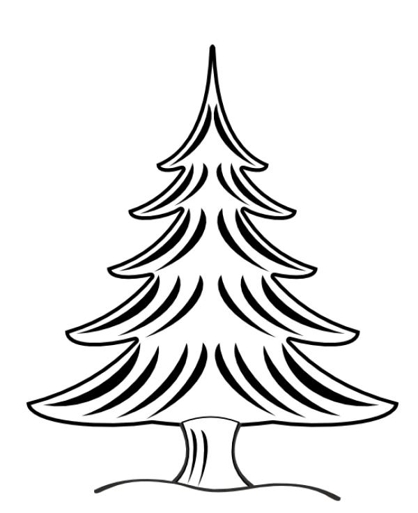 White Stylized Christmas Tree PNG Transparent Background