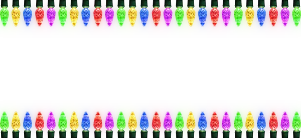 Colorful Christmas Lights Border PNG Transparent Background