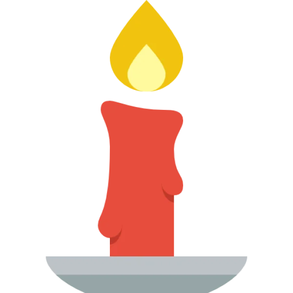 Red Lit Candle PNG Transparent Background