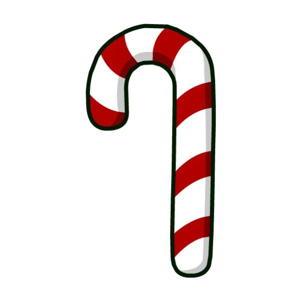 Red and White Candy Cane PNG Transparent Background