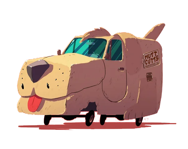 Mutt Cutts Dog Van PNG Transparent Background